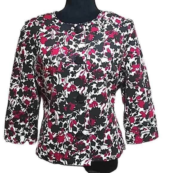 Covington Floral Cropped Jacket Medium - Picture 1 of 6
